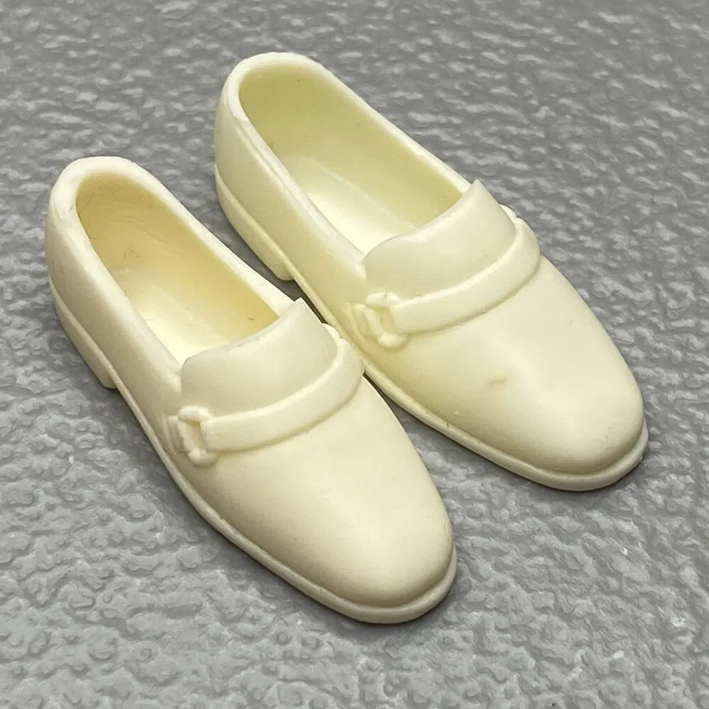 Vintage 1960s Ken Barbie Squishy Loafers Shoes Mod Era Korea Cream 1449 1431